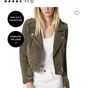 Blank NYC Khaki Suede Moto Jacket